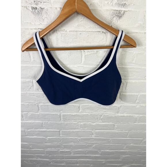 Abercrombie & Fitch Women's YPB Studio FLEX Sports Bra Blue/White Size Large - Picture 3 of 6